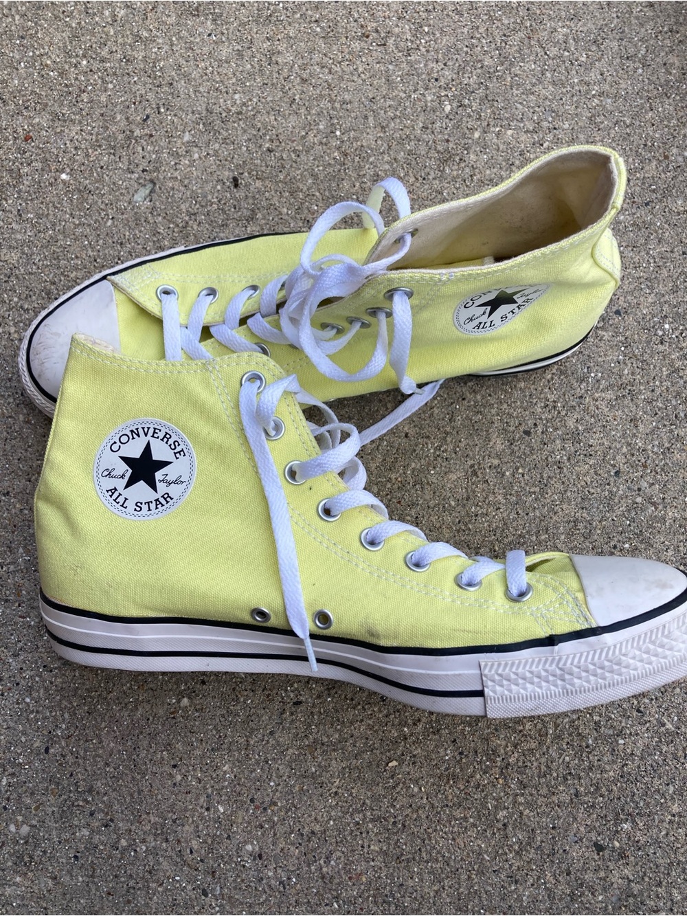 Converse All Star High-Top Sneakers in Pale Yellow